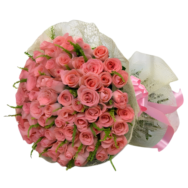 Fresh Yasvi 100 Pink Roses Bouquet